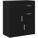 Buffet?bahut?meuble de rangement avec tiroir ch�ne noir 60 x 31 x 70 cm bois d'ing�nierie cfw93798