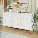 Buffet bas avec 3 portes + 5 Étagères, style moderne, meuble d'entrée, armoire de cuisine pour salle ... Buffet bas avec 3 portes + 5 Étagères, style moderne, meuble d'entrée, armoire de cuisine pour salle ...