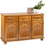 Buffet bas ch�ne rustique 3 portes 3 niches 4 niches l 120. 6 h 77 p 41 cm