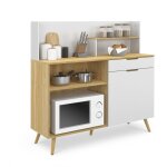 Idmarket - buffet bas de cuisine 120 cm olaf plan de travail h. 83 cm 1 porte + 1 tiroir faon htre ...