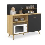 Idmarket - buffet bas de cuisine 120 cm olaf plan de travail h. 83 cm 1 porte + 1 tiroir faon htre ...