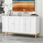 Buffet bas lgant avec plateau en marbre - 4 portes - commode de chambre pour cuisine salon salle  ...