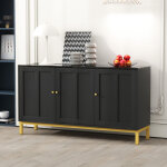 Buffet bas �l�gant avec plateau en marbre - 4 portes - commode de chambre pour cuisine salon salle � ...