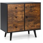 Buffet bas industriel buffet scandinave 3 tiroirs placard  porte tagre rglable kit anti renversement ...