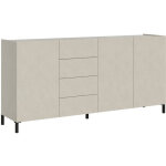Buffet bas italien 3 portes et 4 tiroirs lumina 174cm - rangement optimis� - beige