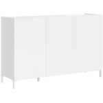 Buffet bas italien 3 portes lumina 130cm - compact et polyvalent - blanc brillant