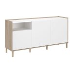 Buffet bas - morphos - dcor blanc / chene - 3 portes - parisot