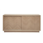 Buffet bas avec portes coulissantes en bois clair ch�ne l160 cm arrow