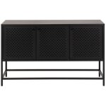 Buffet bas scandinave en mtal noir 3 portes l125 - harlow
