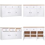 Vidaxl - buffet blanc 135x40x80 cm pin solide gamme panama - buffet - meuble de rangement - armoire - ...