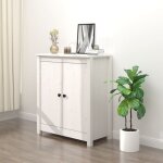 The living store - buffet blanc 70x35x80 cm bois massif de pin - buffet en bois - meuble de rangement ...