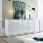 Buffet blanc brillant 210x79x43 cm Buffet blanc brillant 210x79x43 cm