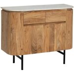 Buffet en bois d'acacia et en marbre blanc rick Buffet en bois d'acacia et en marbre blanc rick