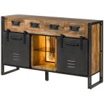 Buffet en bois de manguier / bois de r�cup�ration 150x45x90 naturel laqu� / m�tal gris blackburn lux ...