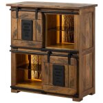 Buffet en bois de manguier / bois de r�cup�ration 90x45x100 naturel laqu� railway lux 122