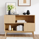 Buffet cannel� moderne, meuble de rangement avec pieds en bois, commode d�coratif pour salon, entr�e, ...