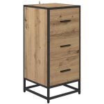 Buffet ch�ne artisanal 35. 5 x 35 x 76 cm bois d'ing�nierie vidaxl