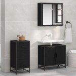 Buffet ch�ne noir 35. 5 x 35 x 76 cm bois d'ing�nierie vidaxl