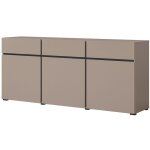 Meublorama - buffet coloris beige et noir 180cm collection havana. bahut design avec 3 portes et 3 tiroirs. ...