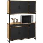 Idmarket - buffet de cuisine 120 cm boston meuble 6 portes design industriel + tiroir Idmarket - buffet de cuisine 120 cm boston meuble 6 portes design industriel + tiroir