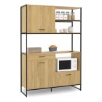 Buffet de cuisine 120 cm detroit meuble 3 portes + 1 tiroir design industriel