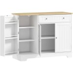Homcom - buffet cuisine 3 portes 6 �tag�res tiroir coulissant dim. 105 x 40 x 83 cm effet bois blanc