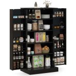 Buffet de cuisine bas 60x40x120cm - 1 etagère à 5 niveaux et 2 portes à 12 etagères, noir - goplus Buffet de cuisine bas 60x40x120cm - 1 etagère à 5 niveaux et 2 portes à 12 etagères, noir - goplus