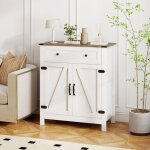 Buffet de cuisine de ferme avec porte tiroir et �tag�re r�glable meuble de rangement pour garde - manger ...
