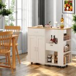 Buffet cuisine, meuble de rangement avec 1 tiroirs, 2 portes et 2 ouvert �tag�re r�glable, style contemporain, ...