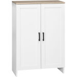 Buffet de cuisine avec placard � portes et �tag�res r�glables, 60 x 30 x 90 cm, blanc