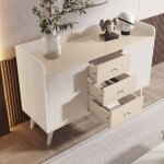 Buffet de cuisine avec rangement, 3 tiroirs et 2 portes, meuble de rangement pour salon et chambre, 1173979c ...