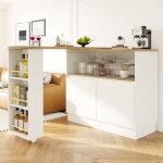 Hauss spole - buffet cuisine / salon, 360 table pivotante + porte vitre ? 3 tagres ouvertes, 90x45x100cm, ...