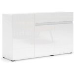 Buffet deodata, bahut 2 �tag�res, 1 tiroir made in italy, 38x135x79h cm blanc brillant