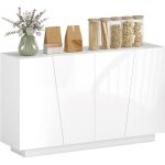 Buffet design 4 portes lior blanc laqu