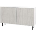 Buffet design contemporain - 4 portes, 2 tagres - dim. 121l x 37l x 75h cm - pitement effil pin noir ...