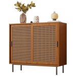 Buffet et enfilade - armoire rangement 2 portes coulissantes - etag�re r�glable - meuble style campagne ...