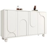 Buffet et enfilade - armoire rangement moderne blanc imitation bois - tablette r�glable - anti - basculement ...