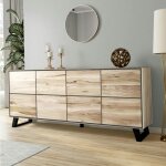 Buffet enfilade bois de chne blanc 4 portes palerme
