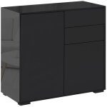 Buffet enfilade noir 2 tiroirs 2 portes 117x36x74 cm - meuble rangement sécurisé anti - basculement salon ... Buffet enfilade noir 2 tiroirs 2 portes 117x36x74 cm - meuble rangement sécurisé anti - basculement salon ...