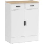 Buffet et enfilade - rangement - 2 tiroirs - tablette r�glable - cuisine - salon - couloir - bois naturel ...