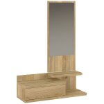 Buffet d'entrée, meuble d'entrée coloris chêne mauvella + miroir - longueur 81 x profondeur 27, 40 x ... Buffet d'entrée, meuble d'entrée coloris chêne mauvella + miroir - longueur 81 x profondeur 27, 40 x ...
