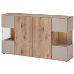 Buffet erina ? 2 portes, 4 tiroirs ? ch�ne clair & beige