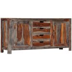 Buffet gris 160x40x75 cm bois de sesham massif - buffet - meuble tv - meubles de salon - bois massif ... Buffet gris 160x40x75 cm bois de sesham massif - buffet - meuble tv - meubles de salon - bois massif ...