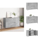 Vidaxl - buffet gris bton 104x35x70 cm bois d'ingnierie - buffet design moderne - buffet rangement ...