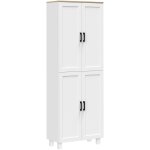 Buffet haut - armoire de cuisine - buffet cuisine vaisselier - 5 étagères - poignées métal noir effet ... Buffet haut - armoire de cuisine - buffet cuisine vaisselier - 5 étagères - poignées métal noir effet ...
