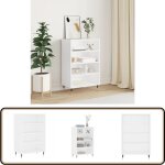 Vidaxl - buffet haut blanc 57x35x90 cm bois d'ingnierie - buffet design moderne - meuble rangement cuisine ...