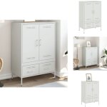 Vidaxl - buffet haut blanc 68x39x101, 5 cm acier - buffet design industriel - meuble rangement - buffet ...