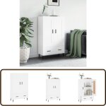 Buffet haut blanc 69, 5x31x115 cm bois d'ingénierie - buffet design moderne - buffet blanc - meuble rangement ... Buffet haut blanc 69, 5x31x115 cm bois d'ingénierie - buffet design moderne - buffet blanc - meuble rangement ...