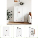 Buffet haut blanc 69, 5x31x115 cm bois d'ingénierie - buffet design moderne - meuble rangement cuisine ... Buffet haut blanc 69, 5x31x115 cm bois d'ingénierie - buffet design moderne - meuble rangement cuisine ...