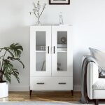 The living store buffet haut blanc 69, 5x31x115 cm bois d'ingnierie - buffet design moderne - meuble ...